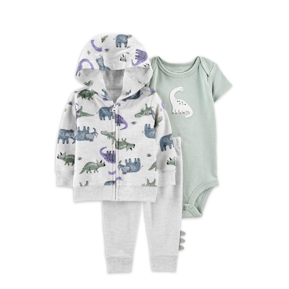 Carter's Child of Mine Baby Boy Cardigan Outfit Set, 3-Piece Dinosaurs NWT - Picture 1 of 4
